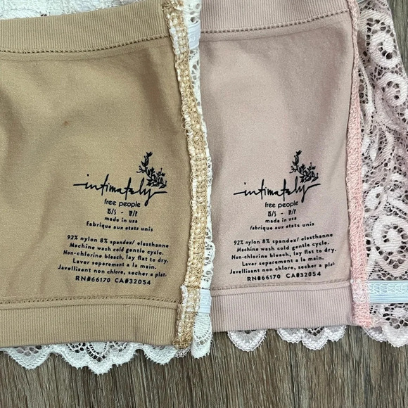 Free People Lace Bandeau Bra Set of 2-White/Pink-Women’s XS/S-Feminine-Girly-NEW - Picture 4 of 4